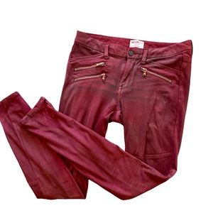 Faux Leather Burgundy Pants
